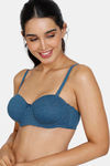 Zivame Beautiful Basics Padded Wired 3/4th Coverage Strapless Bra - Gibraltar Sea — thumbnail 3